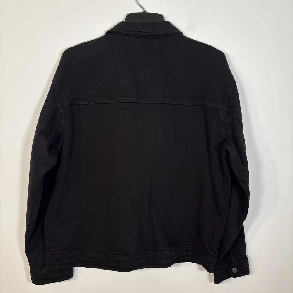 Arizona Jean Co Denim Jacket Mens Large Black Trucker Barn Cotton Classic
